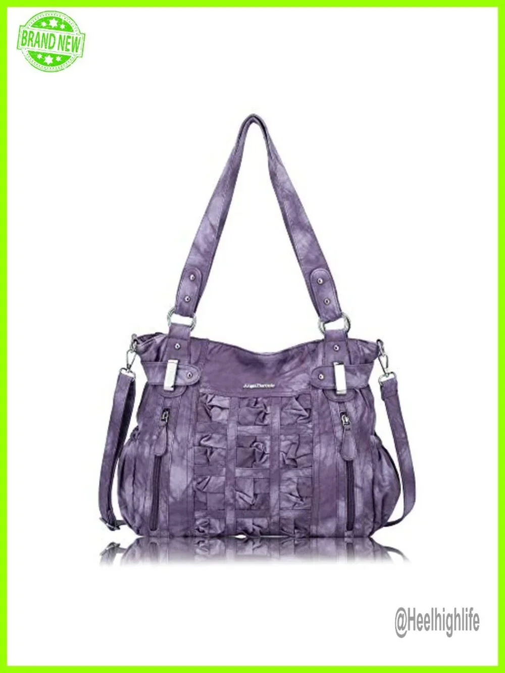 Soft PU Leather Hobo Shoulder Bag with Long Handles